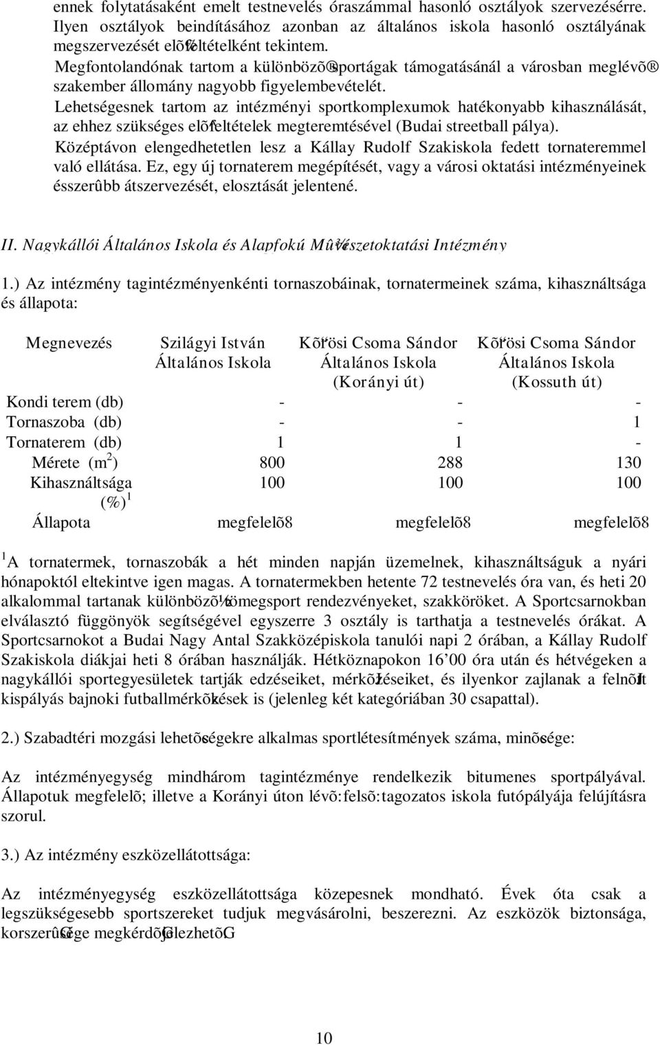 Megfontolandónak tartom a különbözõ sportágak támogatásánál a városban meglévõ szakember állomány nagyobb figyelembevételét.