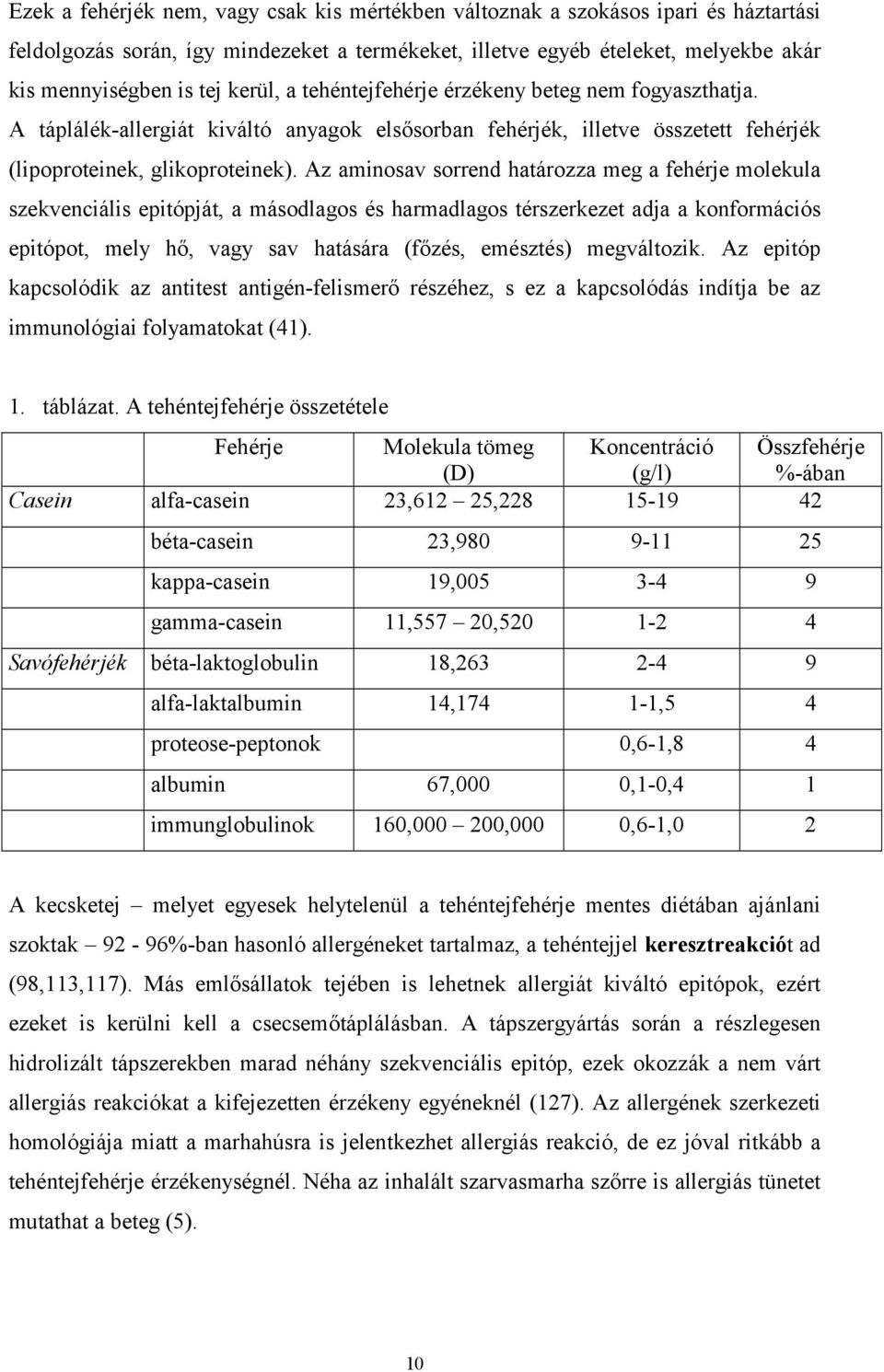 Az aminosav sorrend határozza meg a fehérje molekula szekvenciális epitópját, a másodlagos és harmadlagos térszerkezet adja a konformációs epitópot, mely hő, vagy sav hatására (főzés, emésztés)