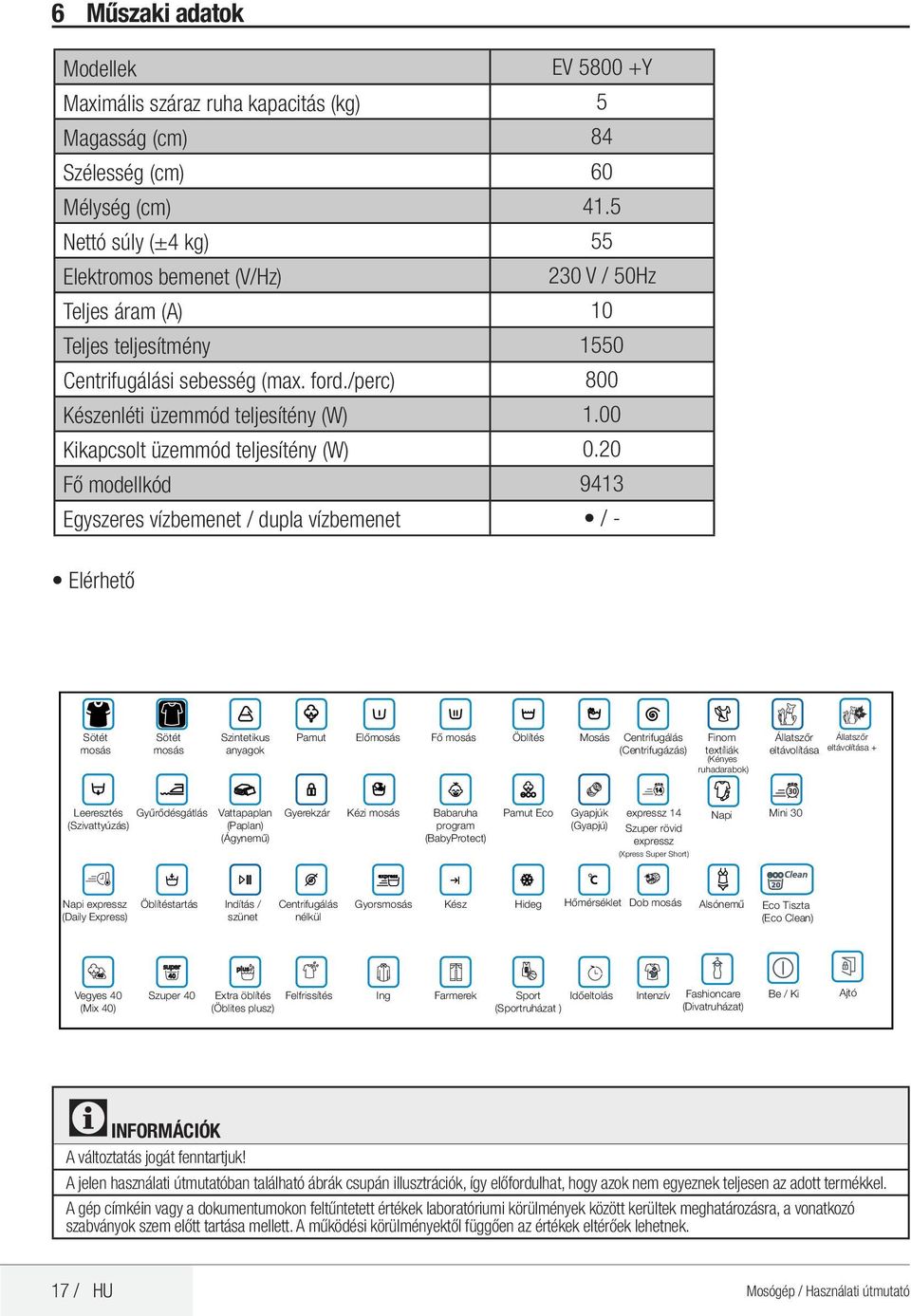 5 55 230 V / 50Hz 10 1550 800 1.00 0.