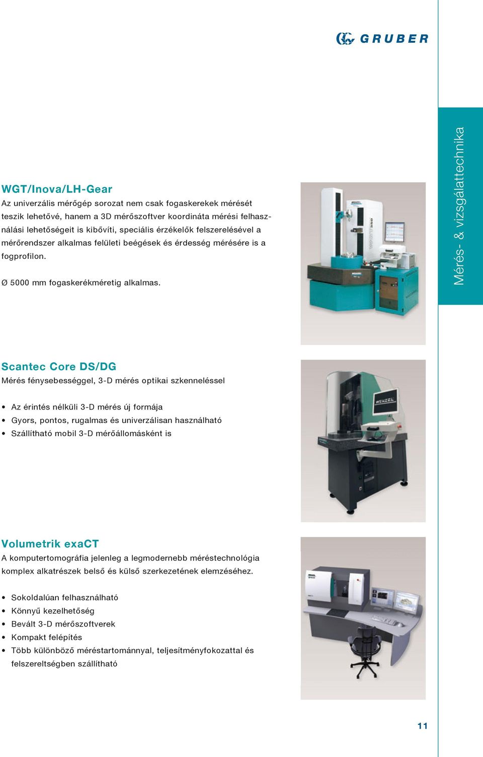 Mérés- & vizsgálattechnika Scantec Core DS/DG Mérés fénysebességgel, 3-D mérés optikai szkenneléssel Az érintés nélküli 3-D mérés új formája Gyors, pontos, rugalmas és univerzálisan használható