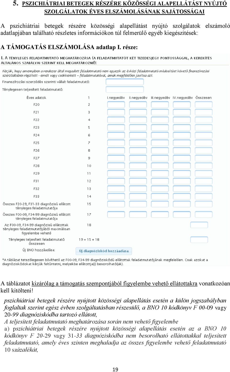 része: A táblázatot kizárólag a támogatás szempontjából figyelembe vehető ellátottakra vonatkozóan kell kitölteni!