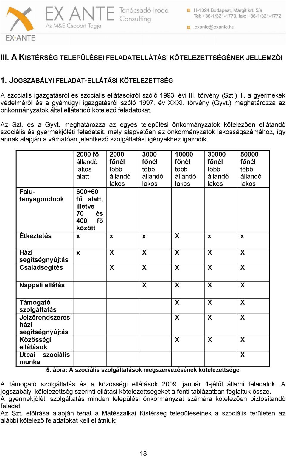 meghatározza az egyes települési önkormányzatok kötelezően ellátandó szociális és gyermekjóléti feladatait, mely alapvetően az önkormányzatok lakosságszámához, így annak alapján a várhatóan