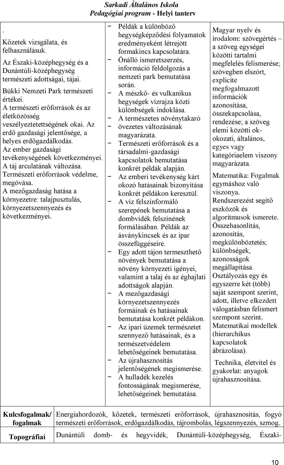 A táj arculatának változása. Természeti erőforrások védelme, megóvása. A mezőgazdaság hatása a környezetre: talajpusztulás, környezetszennyezés és következményei.