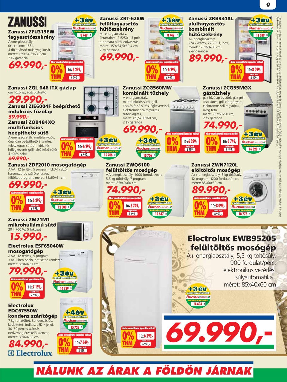 szint 10x6 299,- 6 999,- 8 749 10x6 299,- 6 999,- Zanussi ZM21M1 mikrohullámú sütô 20 l, 700 W, 5 fokozat 12 388 Electrolux ESF65040W mosogatógép AAA, 12 teríték, 5 program, 3 az 1-ben opció,