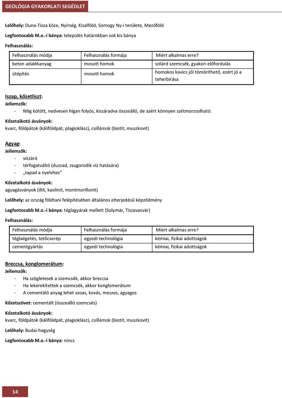 tömöríthető, ezért jó a teherbírása Iszap, kőzetliszt: - félig kötött, nedvesen hígan folyós, kiszáradva összeálló, de azért könnyen szétmorzsolható.