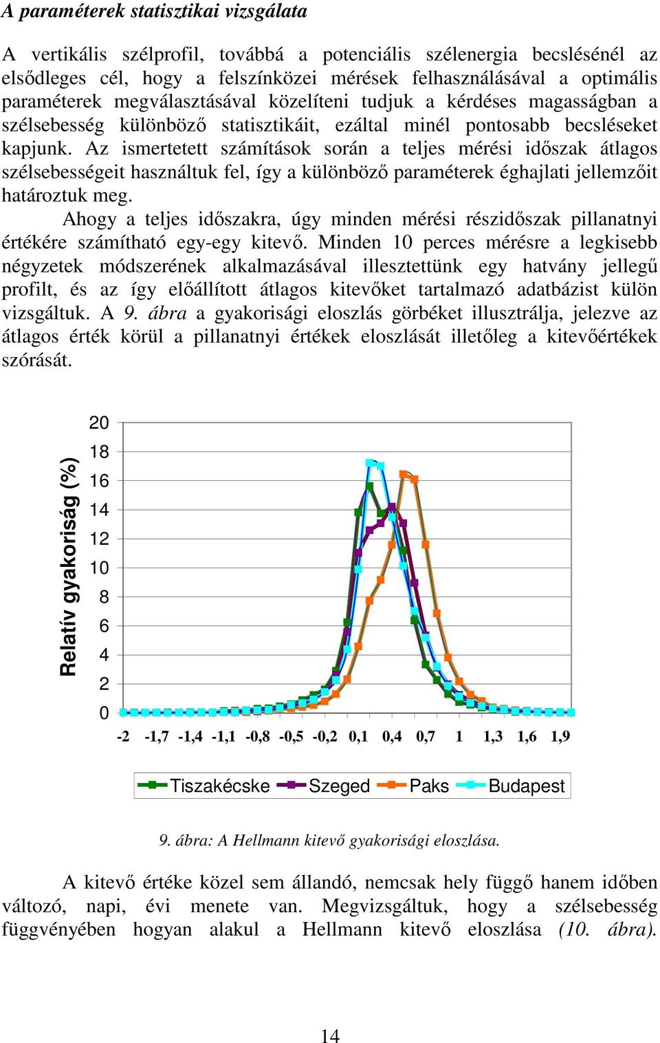 Az ismertetett számítások során a teljes mérési idıszak átlagos szélsebességeit használtuk fel, így a különbözı paraméterek éghajlati jellemzıit határoztuk meg.