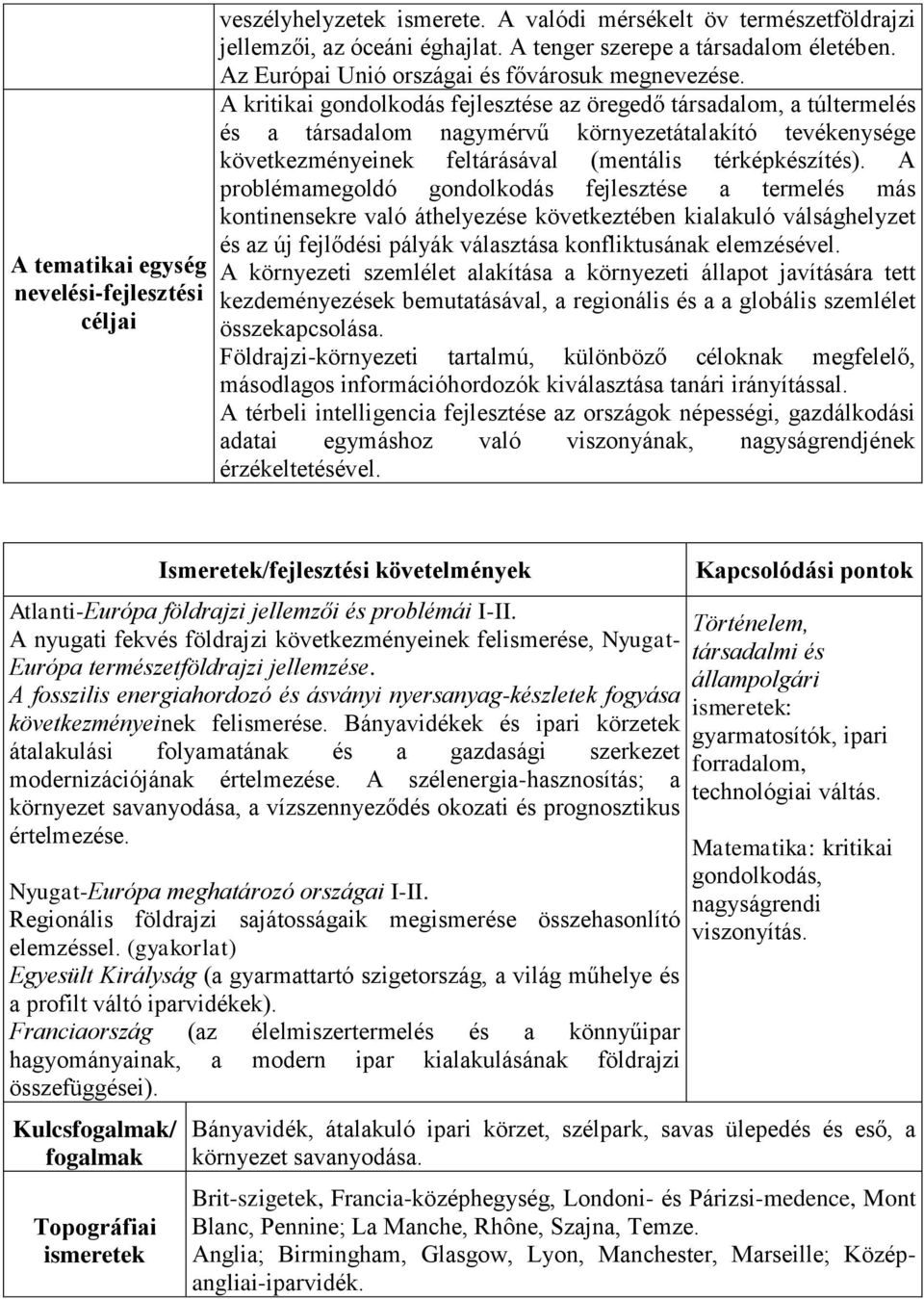 A kritikai gondolkodás fejlesztése az öregedő társadalom, a túltermelés és a társadalom nagymérvű környezetátalakító tevékenysége következményeinek feltárásával (mentális térképkészítés).