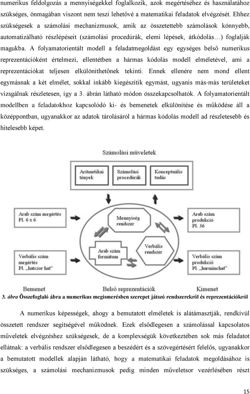 A folyamatorientált modell a feladatmegoldást egy egységes belső numerikus reprezentációként értelmezi, ellentétben a hármas kódolás modell elméletével, ami a reprezentációkat teljesen