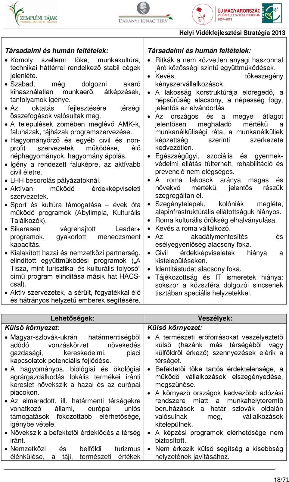 A települések zömében meglévő AMK-k, faluházak, tájházak programszervezése. Hagyományőrző és egyéb civil és nonprofit szervezetek működése, élő néphagyományok, hagyomány ápolás.