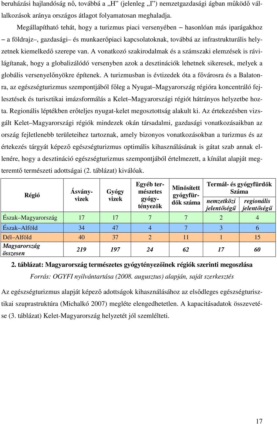 A vonatkozó szakirodalmak és a számszaki elemzések is rávilágítanak, hogy a globalizálódó versenyben azok a desztinációk lehetnek sikeresek, melyek a globális versenyelőnyökre építenek.