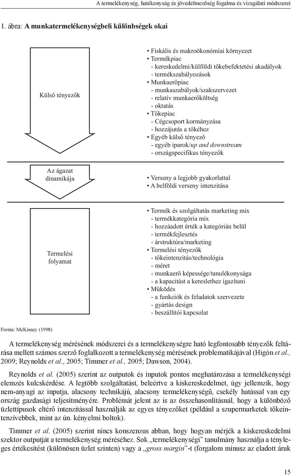 számos szerző foglalkozott a termelékenység mérésének problematikájával (Higón et al., 2009; Reynolds et al.