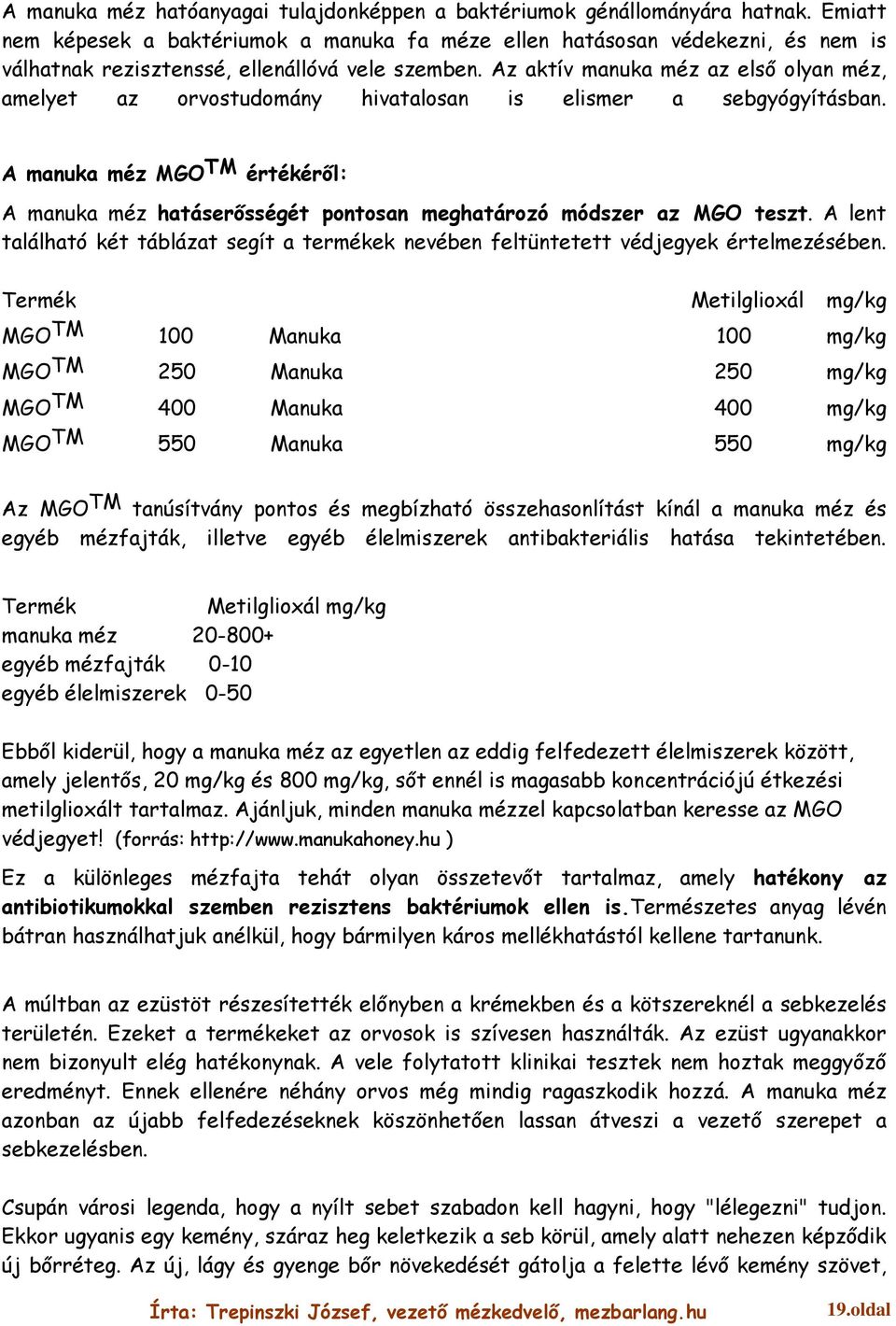 Az aktív manuka méz az első olyan méz, amelyet az orvostudomány hivatalosan is elismer a sebgyógyításban.