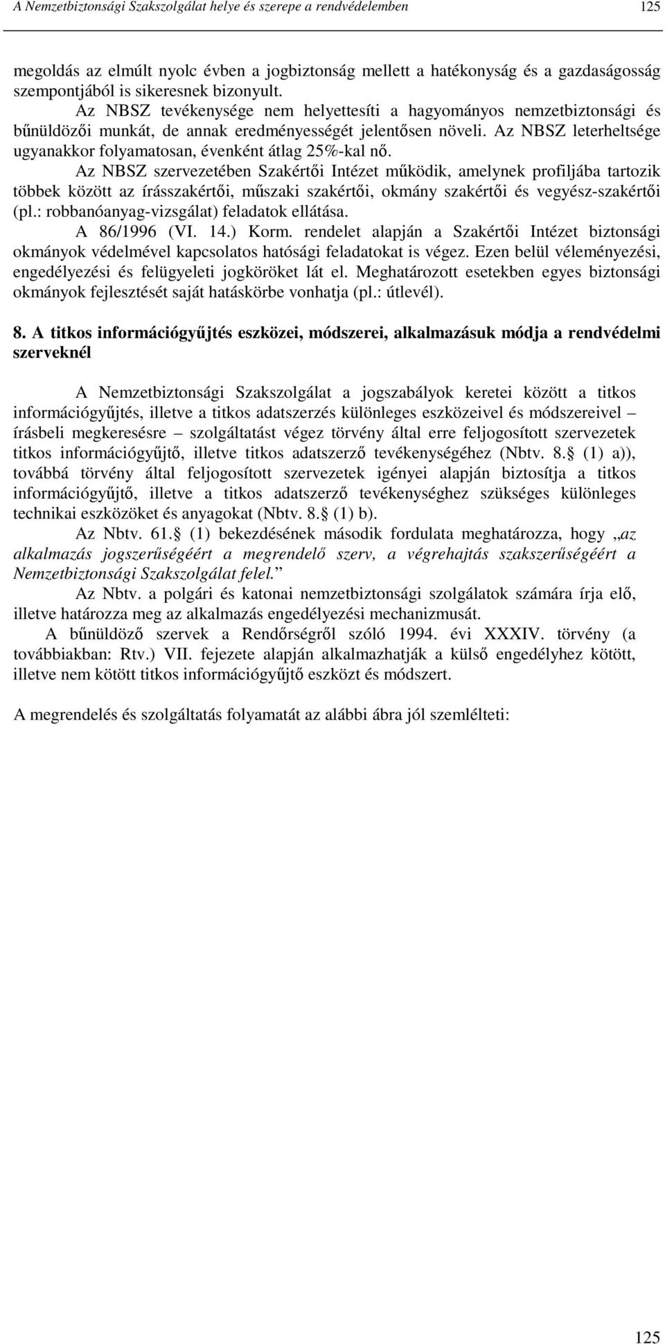 Az NBSZ leterheltsége ugyanakkor folyamatosan, évenként átlag 25%-kal nı.