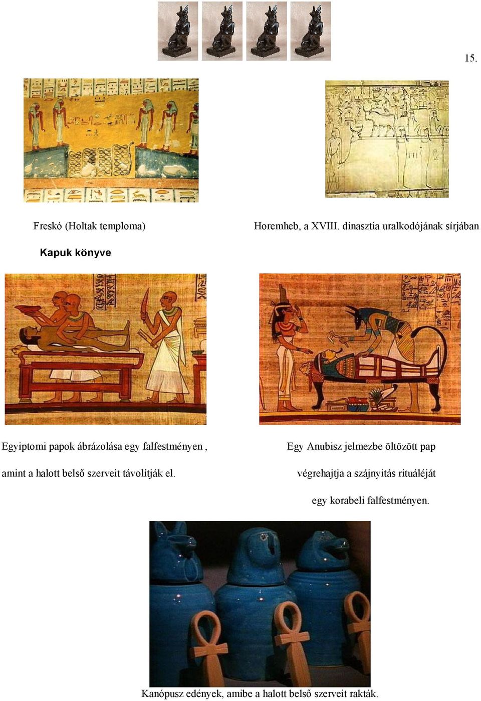 falfestményen, amint a halott belső szerveit távolítják el.