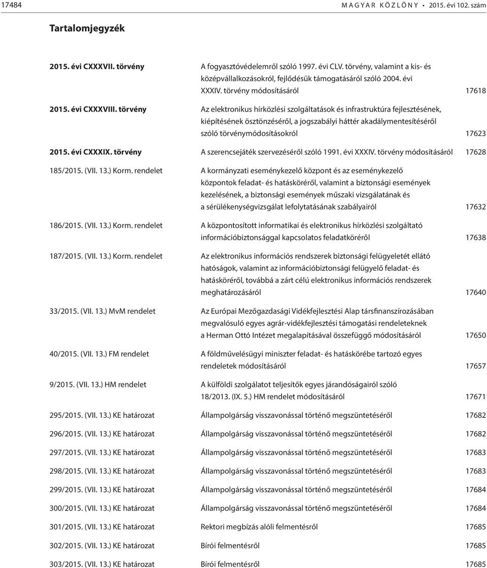 törvény Az elektronikus hírközlési szolgáltatások és infrastruktúra fejlesztésének, kiépítésének ösztönzéséről, a jogszabályi háttér akadálymentesítéséről szóló törvénymódosításokról 17623 2015.