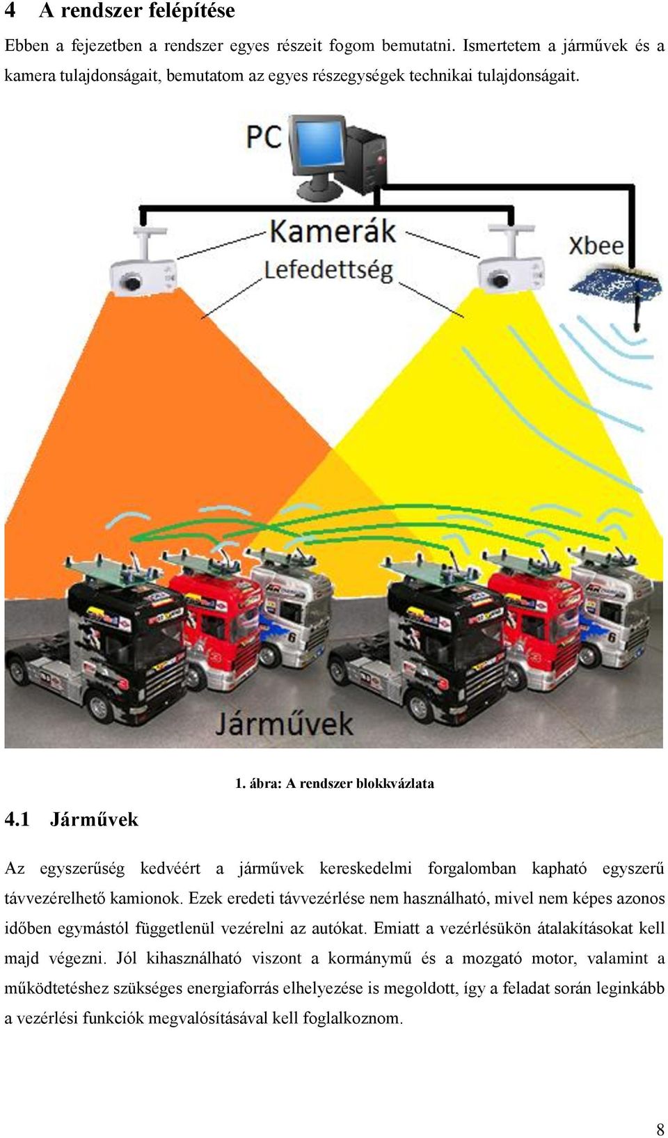 1 Járművek Az egyszerűség kedvéért a járművek kereskedelmi forgalomban kapható egyszerű távvezérelhető kamionok.