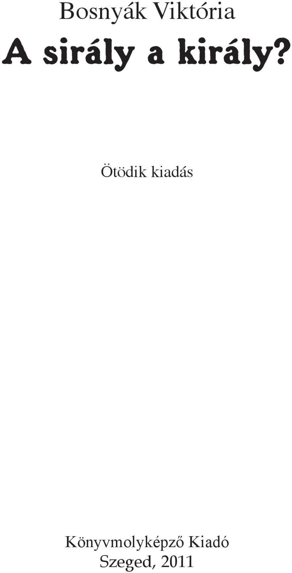 Ötödik kiadás