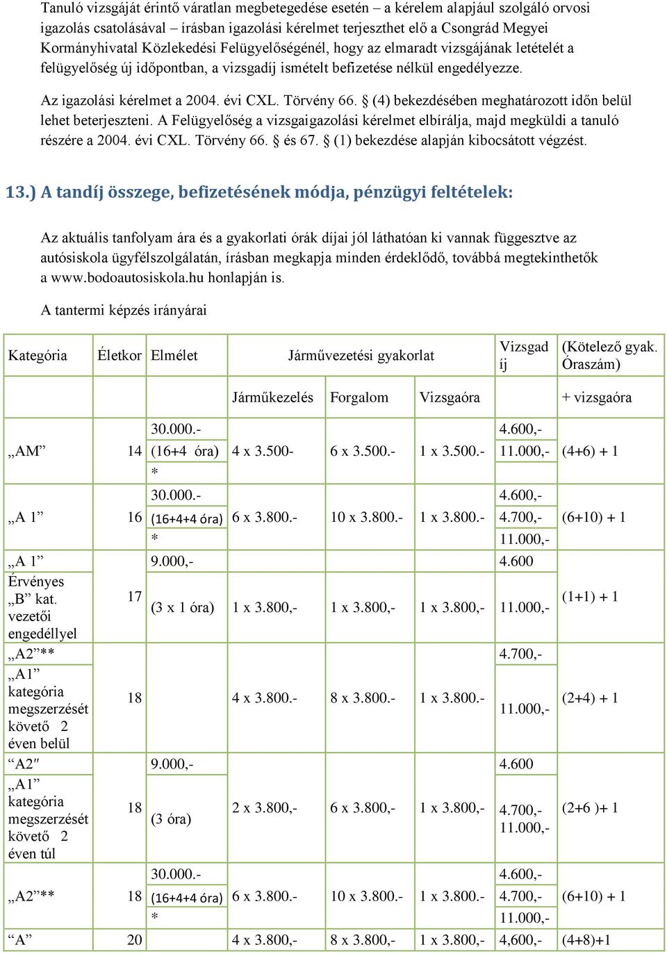 (4) bekezdésében meghatározott időn belül lehet beterjeszteni. A Felügyelőség a vizsgaigazolási kérelmet elbírálja, majd megküldi a tanuló részére a 2004. évi CXL. Törvény 66. és 67.