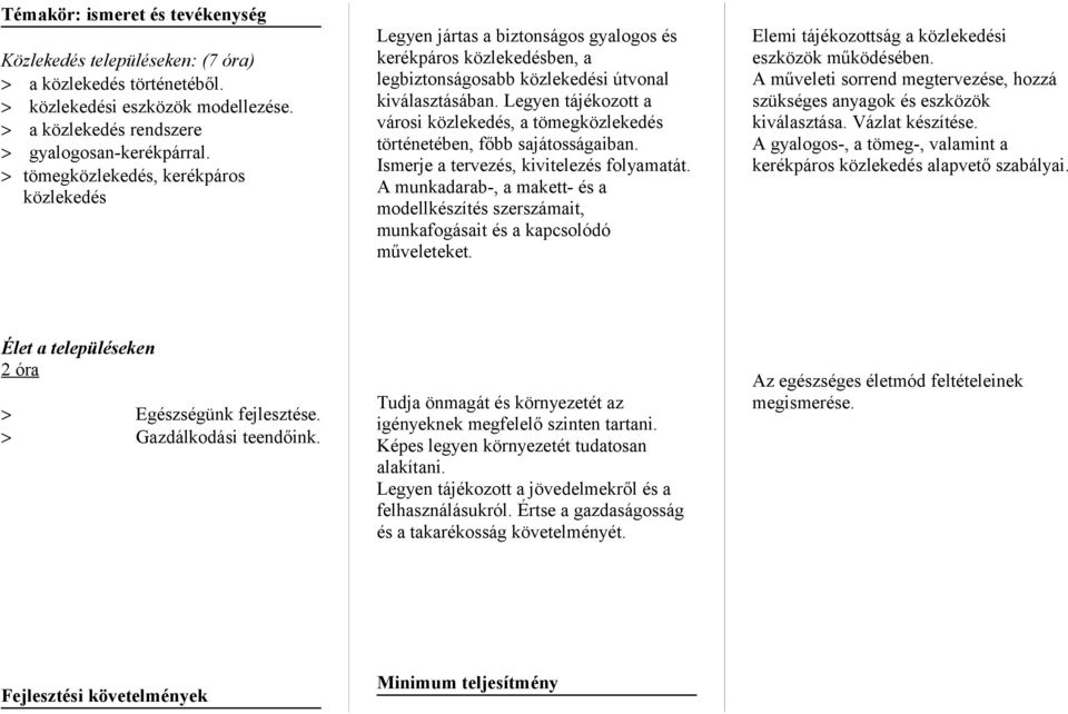 Legyen tájékozott a városi közlekedés, a tömegközlekedés történetében, főbb sajátosságaiban. Ismerje a tervezés, kivitelezés folyamatát.