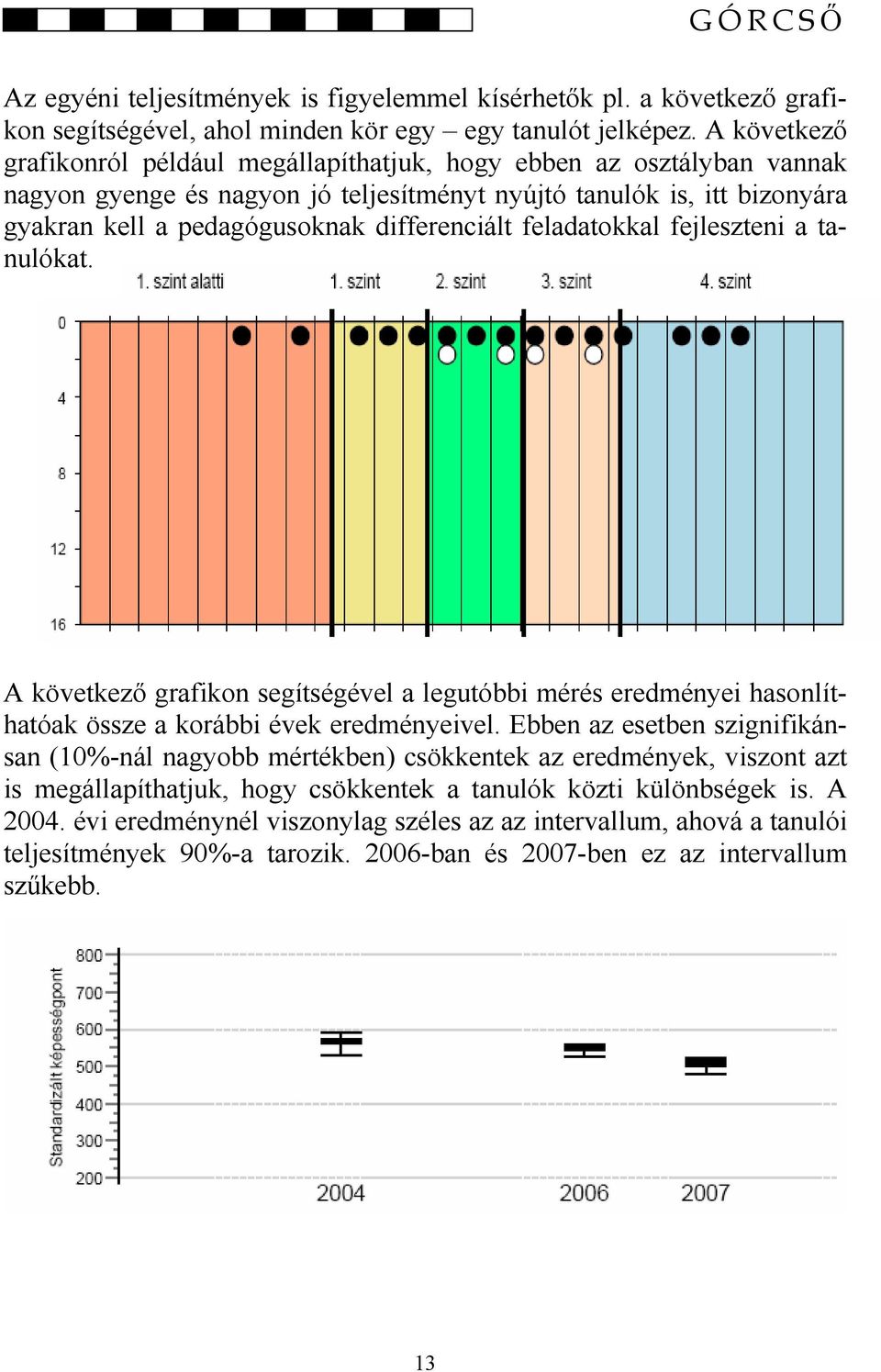 feladatokkal fejleszteni a tanulókat. A következő grafikon segítségével a legutóbbi mérés eredményei hasonlíthatóak össze a korábbi évek eredményeivel.