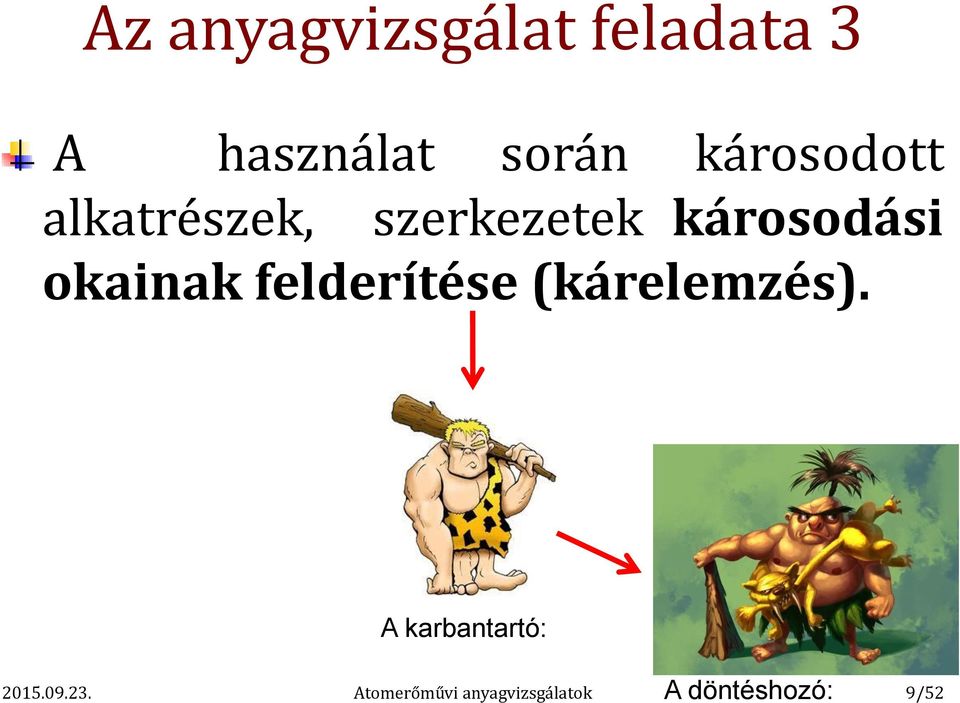 okainak felderítése (kárelemzés).