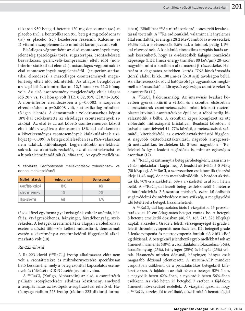 ), a kontrollkaron 951 beteg 4 mg zoledronsav (iv.) és placebo (sc.) kezelésben részesült. Kalcium- és D-vitamin-szupplementáció mindkét karon javasolt volt.