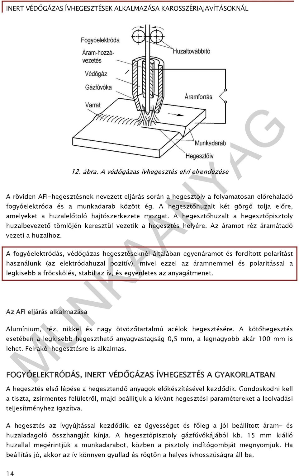 Az áramot réz áramátadó vezeti a huzalhoz.