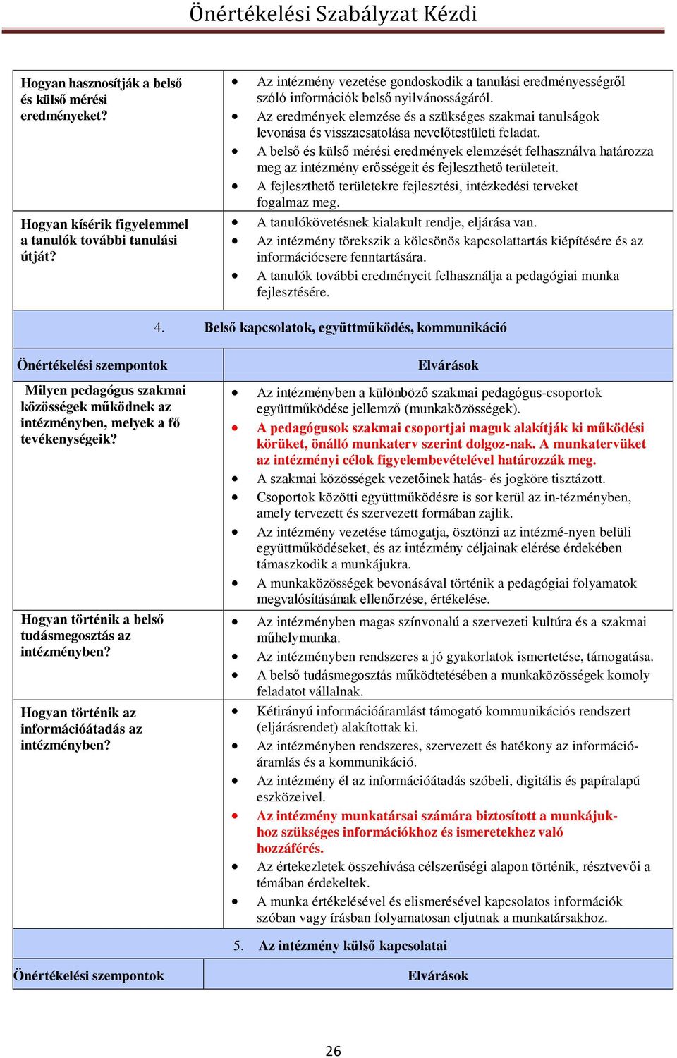 Az eredmények elemzése és a szükséges szakmai tanulságok levonása és visszacsatolása nevelőtestületi feladat.