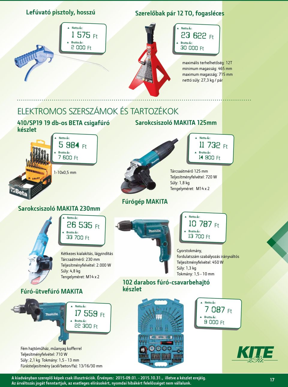 700 Ft Fúrógép MAKITA Tárcsaátmérő 125 mm Teljesítményfelvétel: 720 W Súly: 1,8 kg Tengelyméret: M14 x 2 10 787 Ft 13 700 Ft Fúró-ütvefúró MAKITA Kétkezes kialakítás, lágyindítás Tárcsaátmérő: 230 mm