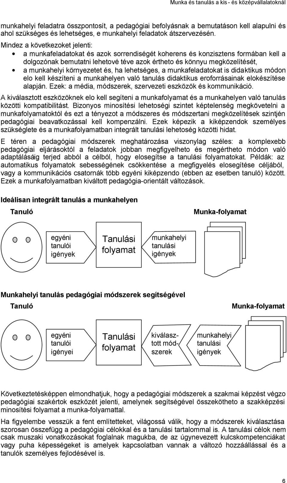 környezetet és, ha lehetséges, a munkafeladatokat is didaktikus módon elo kell készíteni a munkahelyen való tanulás didaktikus eroforrásainak elokészítése alapján.