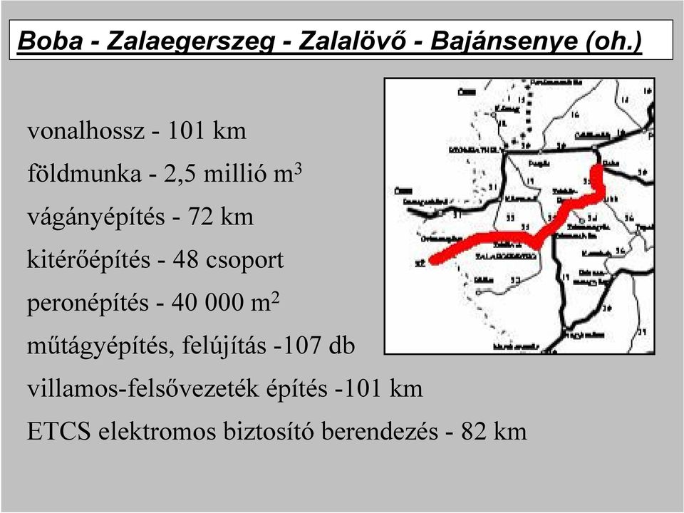 kitérıépítés - 48 csoport peronépítés - 40 000 m 2 mőtágyépítés,