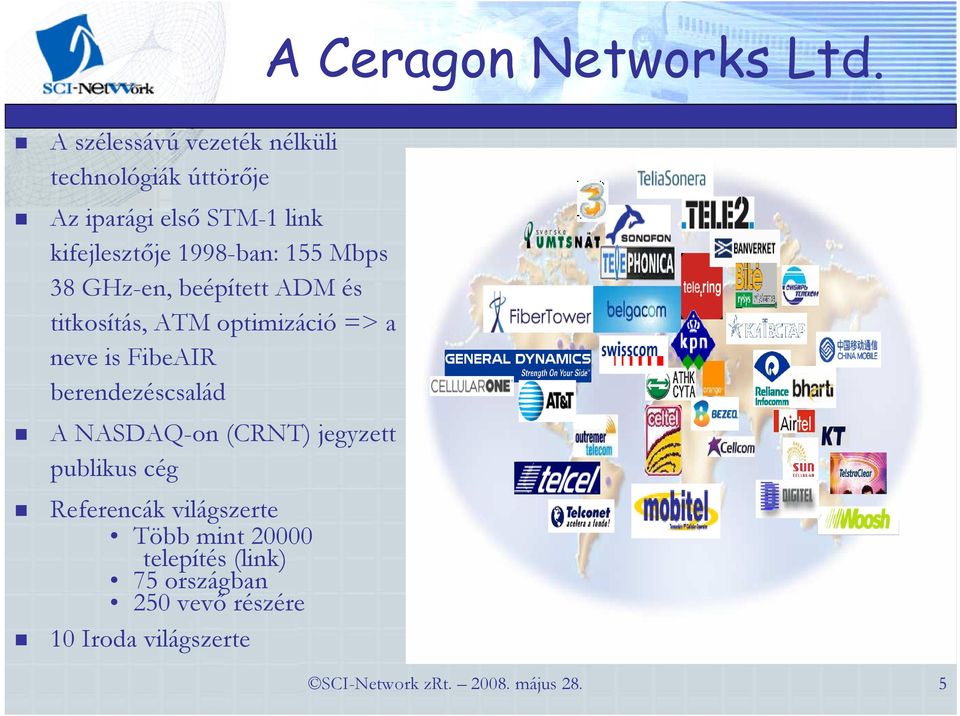 155 Mbps 38 GHz-en, beépített ADM és titkosítás, ATM optimizáció => a neve is FibeAIR berendezéscsalád