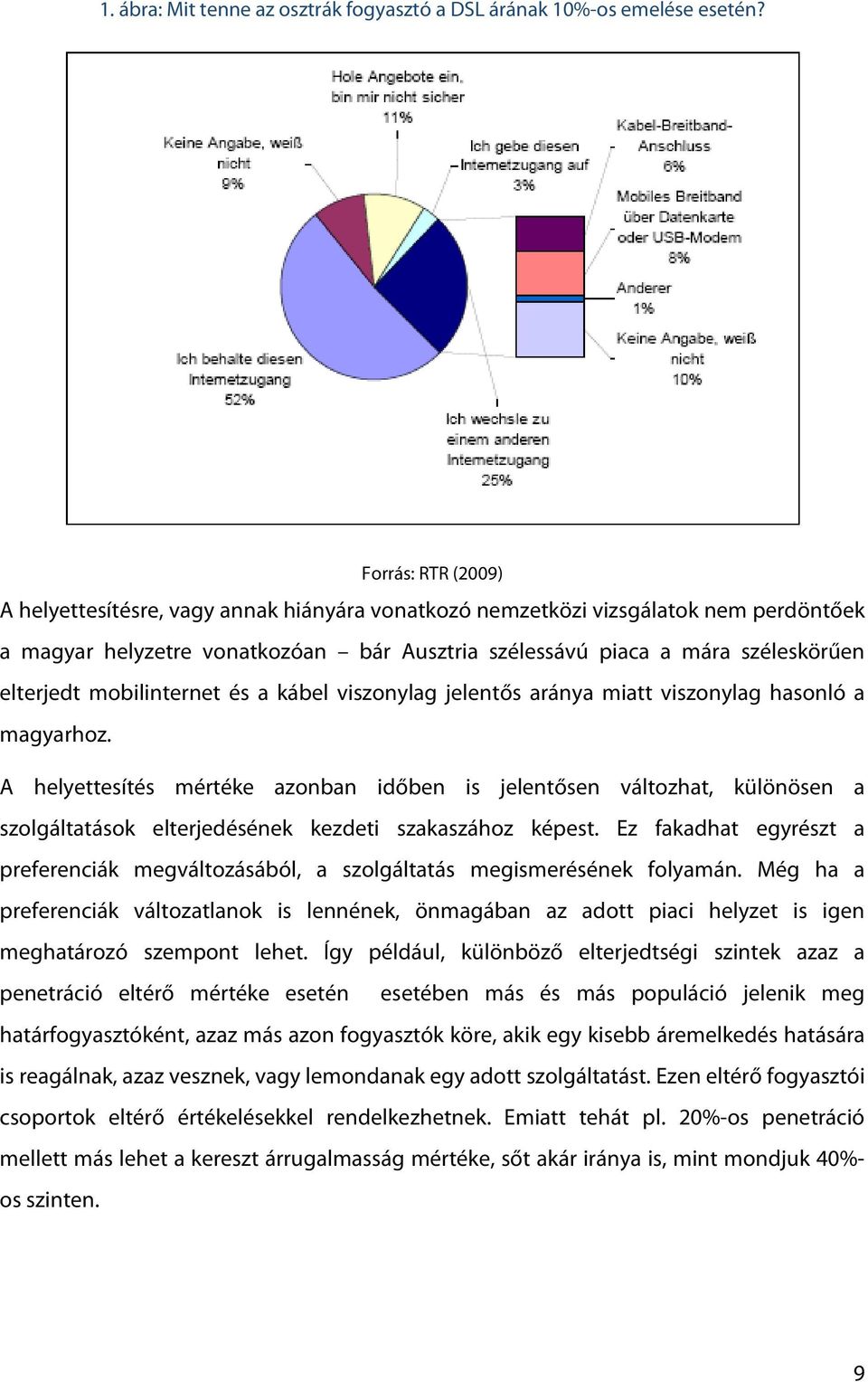 mobilinternet és a kábel viszonylag jelentős aránya miatt viszonylag hasonló a magyarhoz.