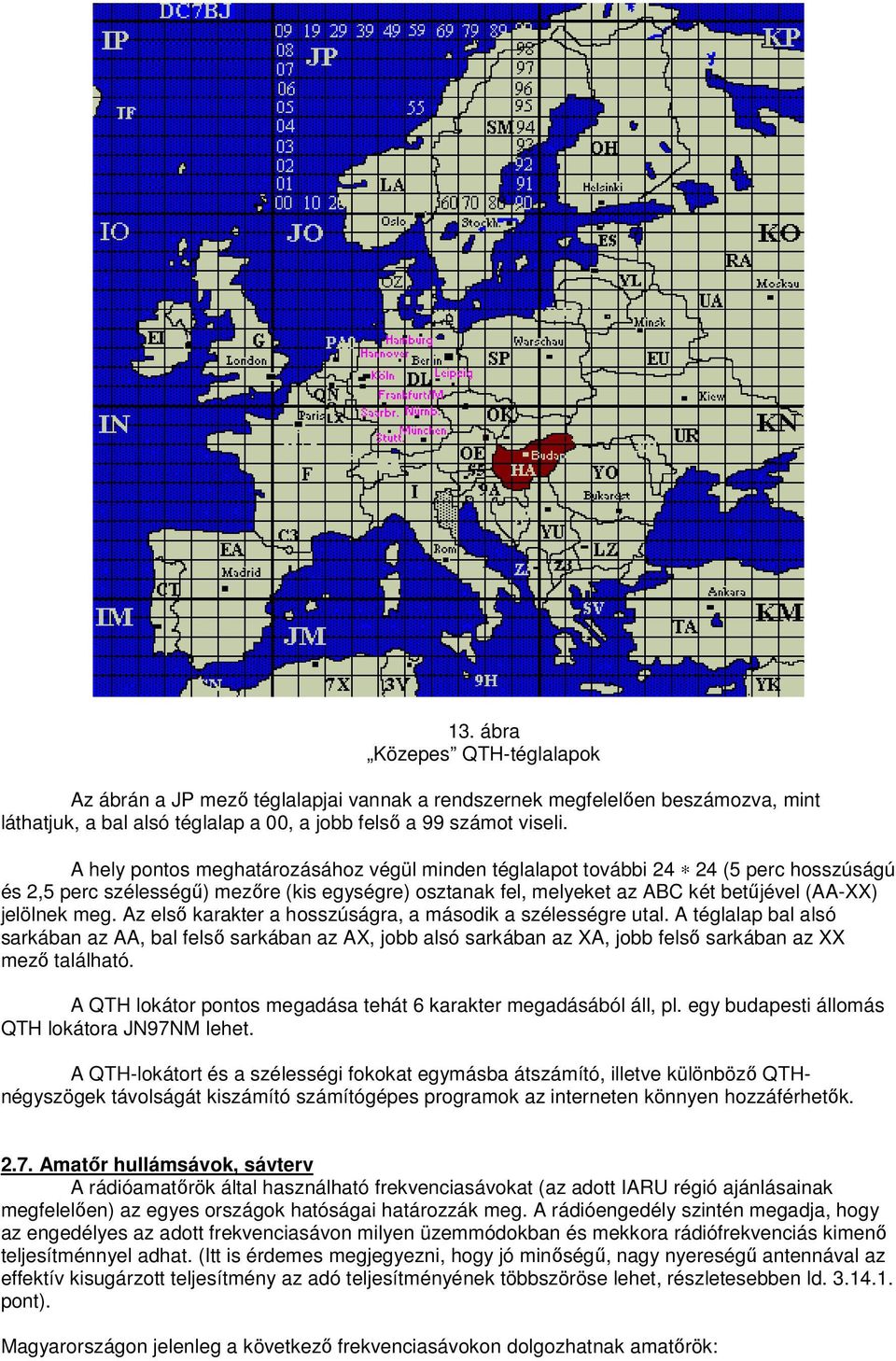 Az első karakter a hosszúságra, a második a szélességre utal. A téglalap bal alsó sarkában az AA, bal felső sarkában az AX, jobb alsó sarkában az XA, jobb felső sarkában az XX mező található.