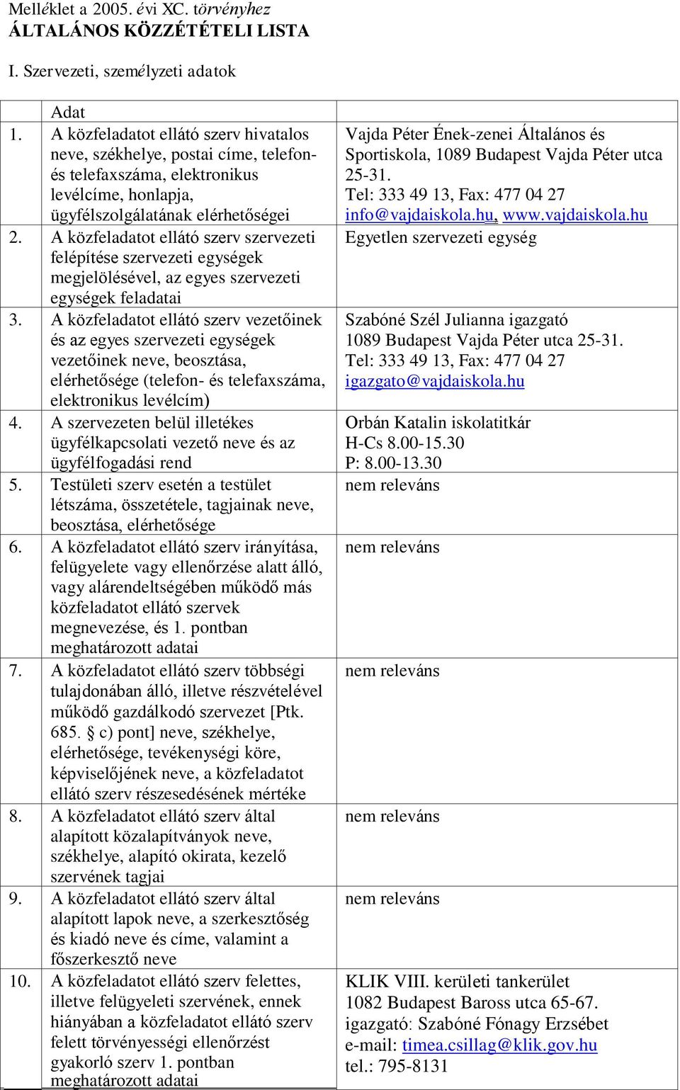 A közfeladatot ellátó szerv szervezeti felépítése szervezeti egységek megjelölésével, az egyes szervezeti egységek feladatai 3.