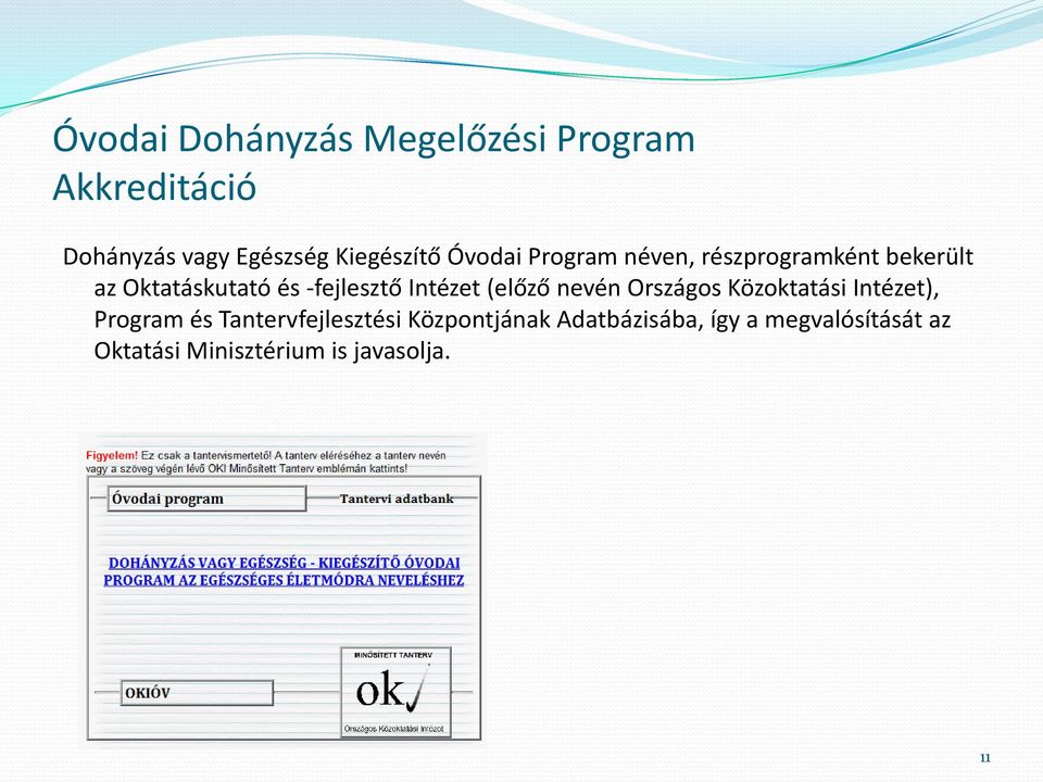 Intézet (előző nevén Országos Közoktatási Intézet), Program és Tantervfejlesztési