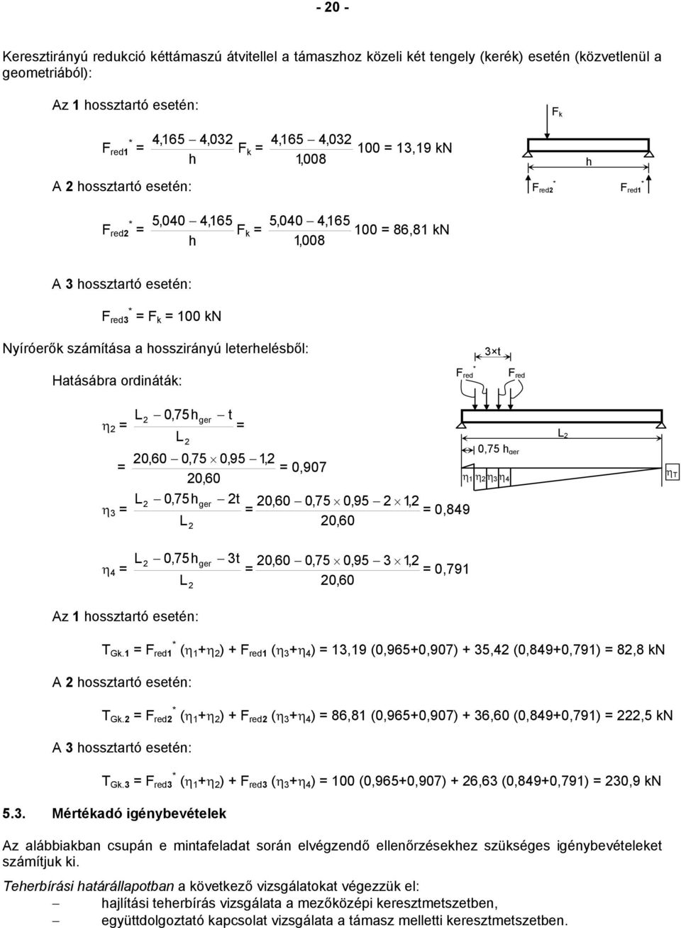 ordináták: F red * t F red η η L 0,5hger t L 0,5 h ger 0,0 0,5 0,95 1, 0,90 0,0 η 1 η η η 4 L 0,5hger t 0,0 0,5 0,95 1, 0,49 L 0,0 L η T η 4 L 0,5h L ger t 0,0 0,5 0,95 1, 0,91 0,0 Az 1 hossztartó