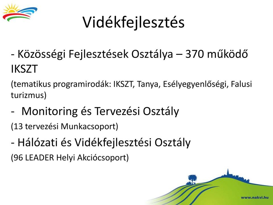 turizmus) - Monitoring és Tervezési Osztály (13 tervezési