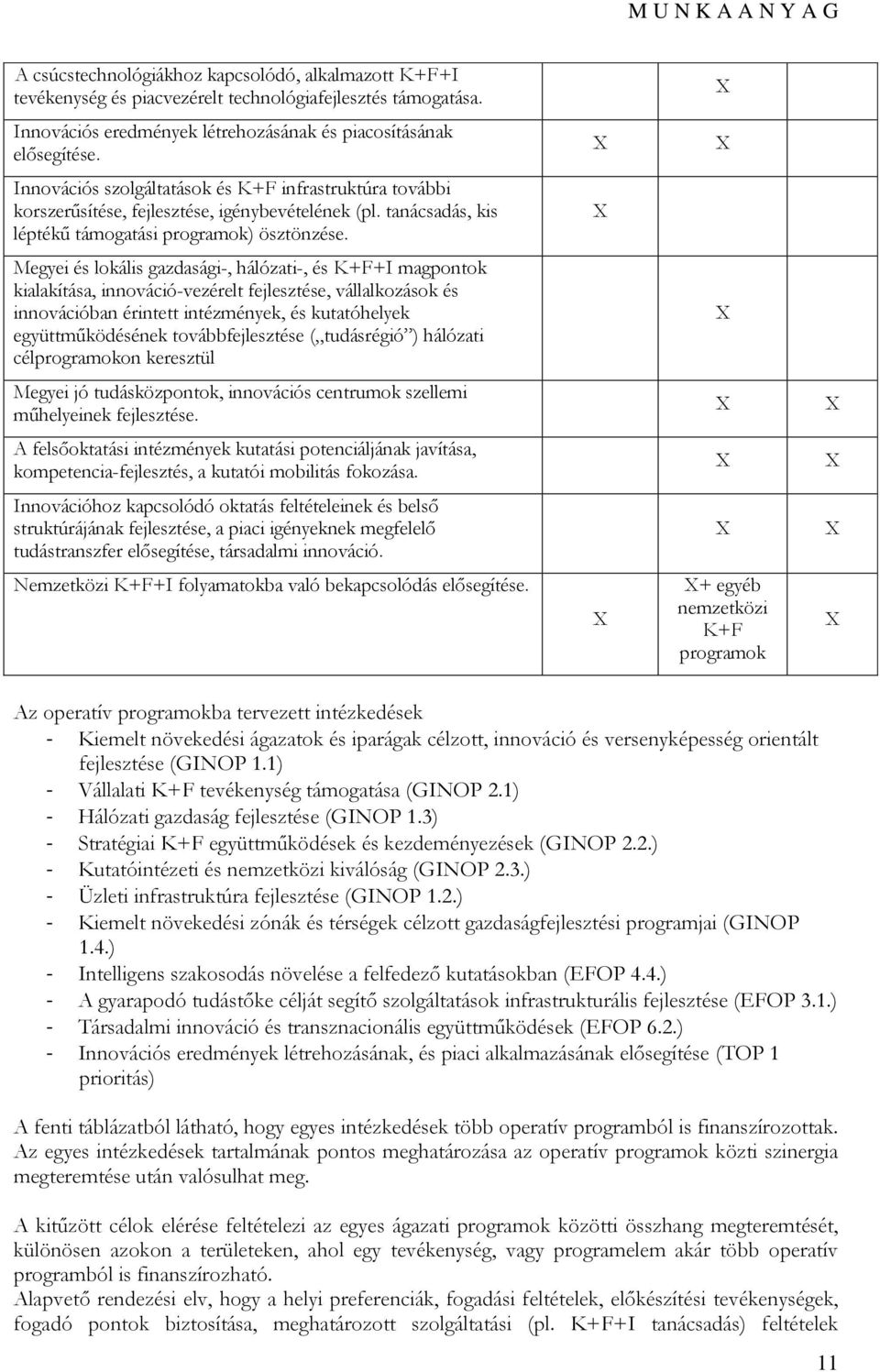 X Megyei és lokális gazdasági-, hálózati-, és K+F+I magpontok kialakítása, innováció-vezérelt fejlesztése, vállalkozások és innovációban érintett intézmények, és kutatóhelyek együttműködésének