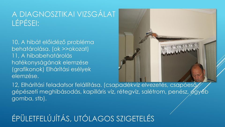 esélyek elemzése. 12, Elhárítási feladatsor felállítása.