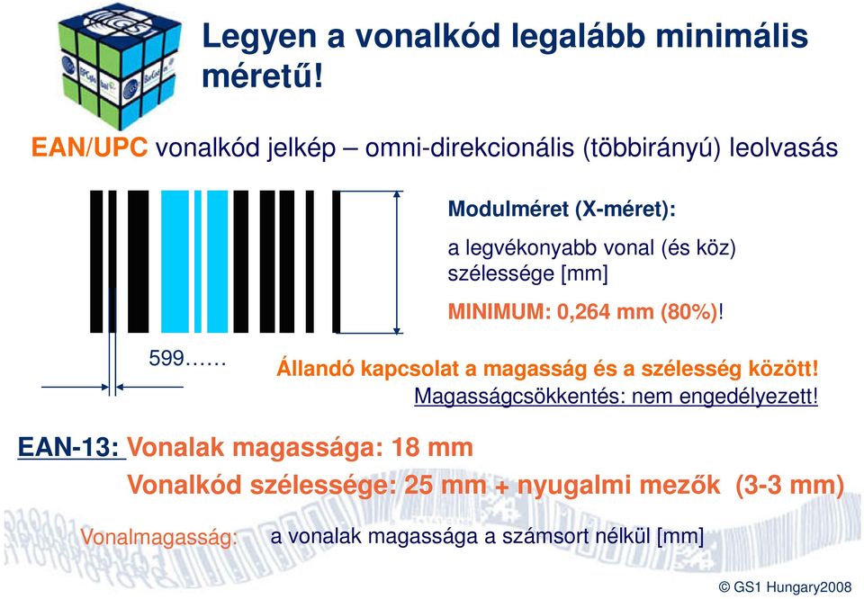 (és köz) szélessége [mm] MINIMUM: 0,6 mm (80%)! 599 Állandó kapcsolat a magasság és a szélesség között!