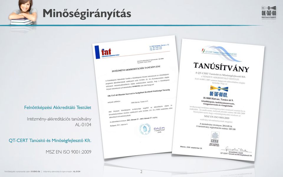 Intézmény-akkreditációs tanúsítvány