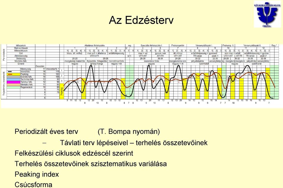 összetevőinek Felkészülési ciklusok edzéscél szerint