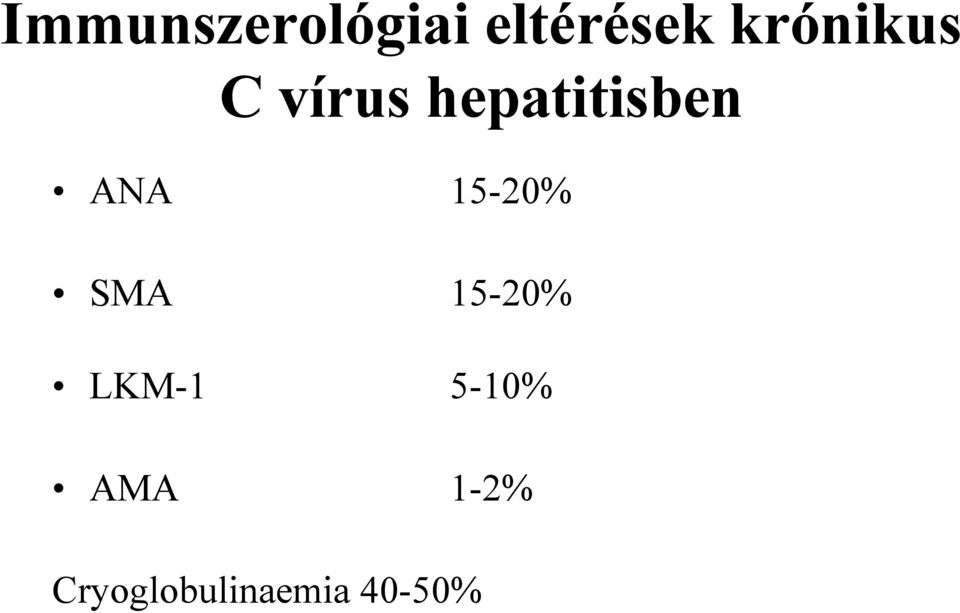 15-20% LKM-1 5-10% AUTOIMMUN