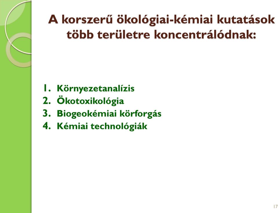 Környezetanalízis 2. Ökotoxikológia 3.