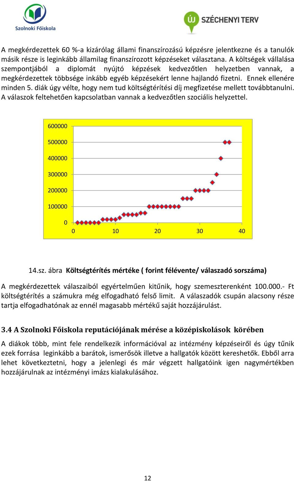 diák úgy vélte, hogy nem tud költségtérítési díj megfizetése mellett továbbtanulni. A válaszok feltehetően kapcsolatban vannak a kedvezőtlen szociális helyzettel.