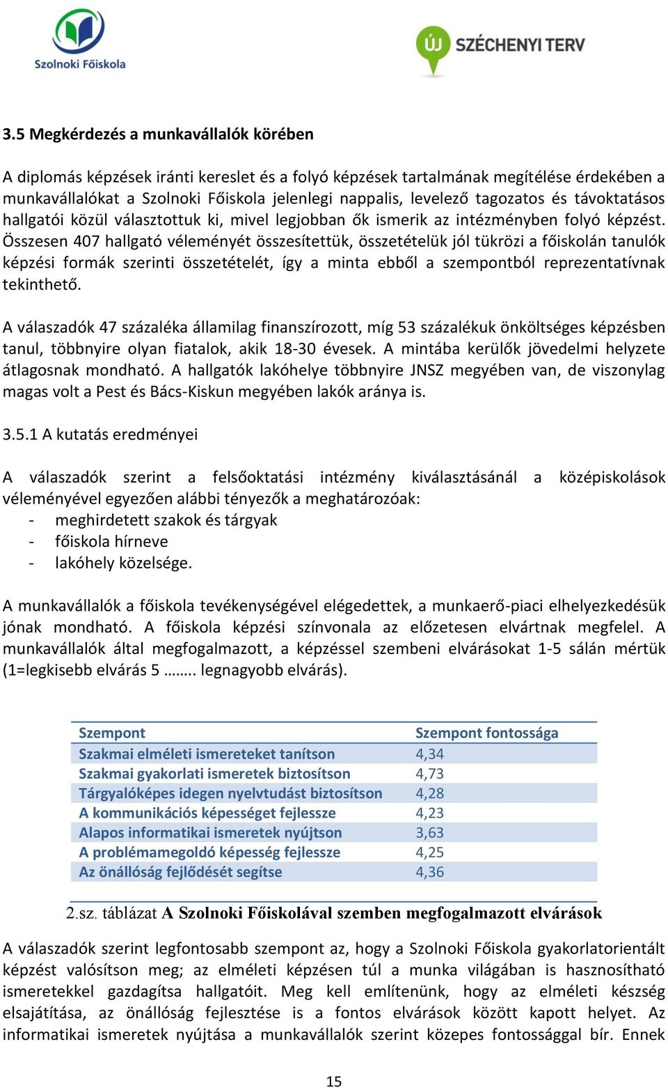 Összesen 407 hallgató véleményét összesítettük, összetételük jól tükrözi a főiskolán tanulók képzési formák szerinti összetételét, így a minta ebből a szempontból reprezentatívnak tekinthető.