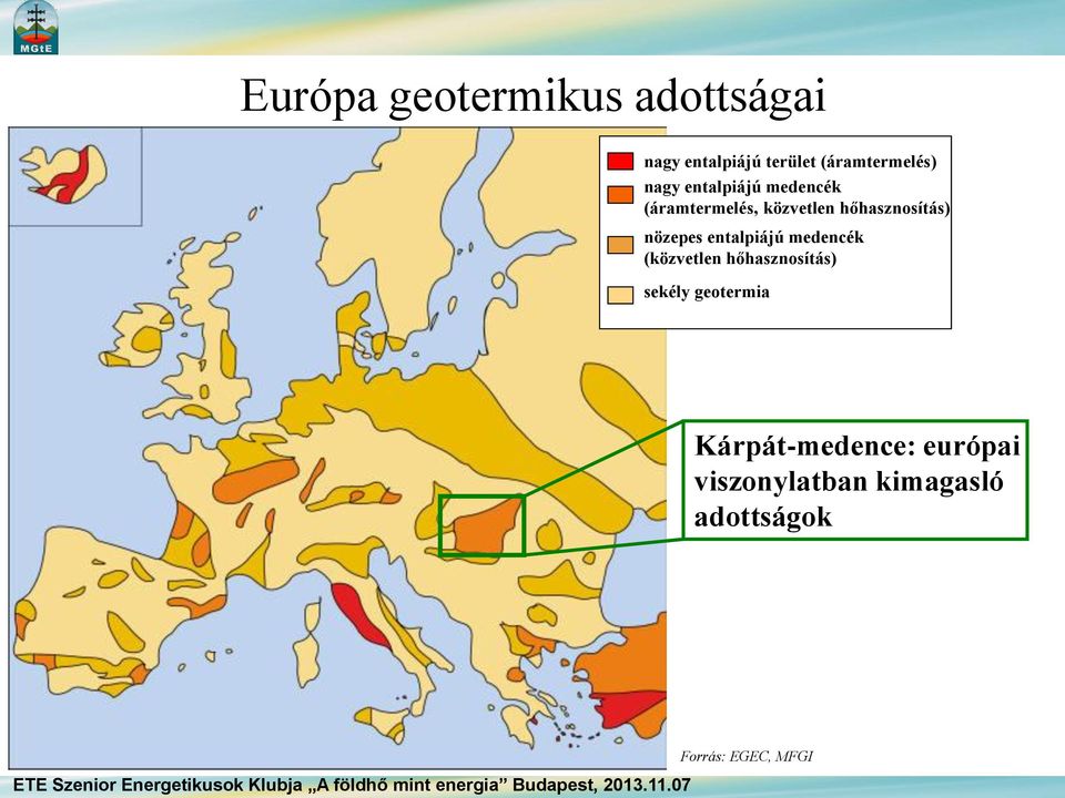 hőhasznosítás) sekély geotermia Kárpát-medence: európai viszonylatban kimagasló