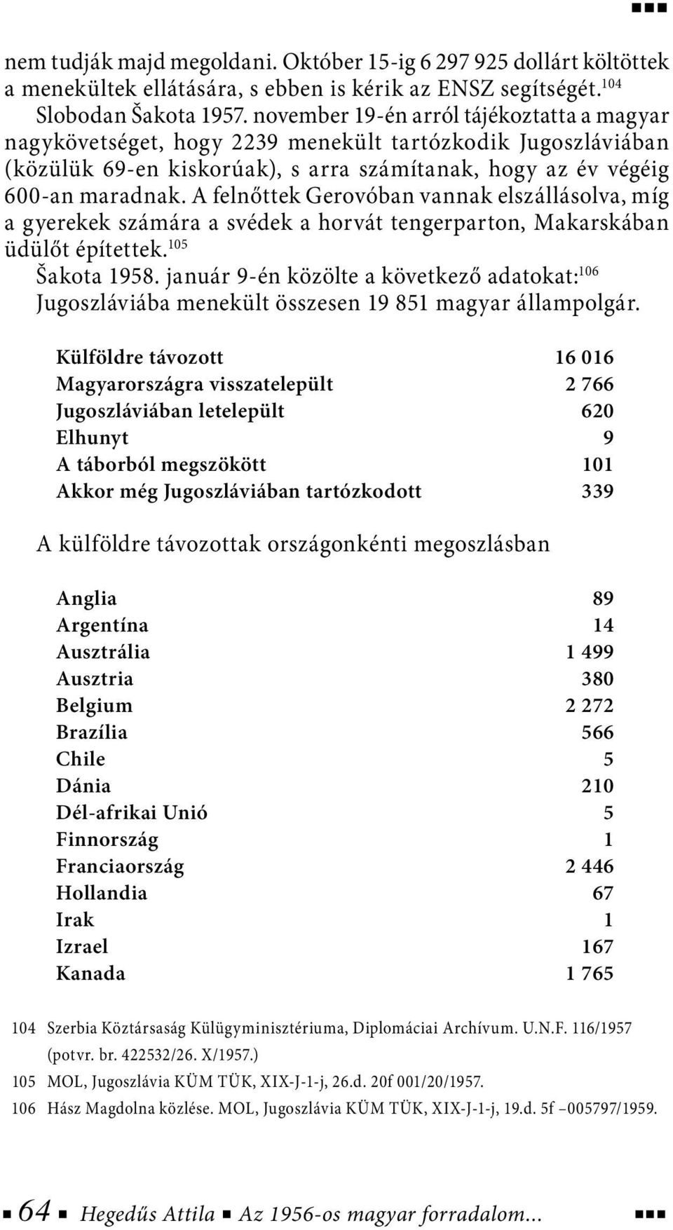 A felnőttek Gerovóban vannak elszállásolva, míg a gyerekek számára a svédek a horvát tengerparton, Makarskában üdülőt építettek. 105 Šakota 1958.