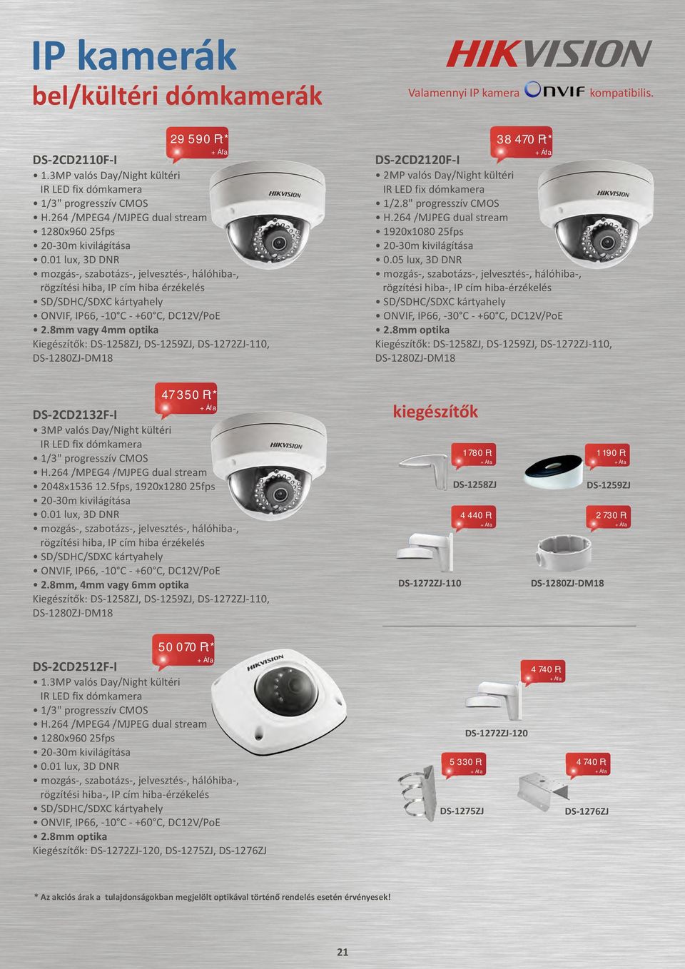 01 lux, 3D DNR mozgás-, szabotázs-, jelvesztés-, hálóhiba-, rögzítési hiba, IP cím hiba érzékelés SD/SDHC/SDXC kártyahely ONVIF, IP66, -10 C - +60 C, DC12V/PoE 2.